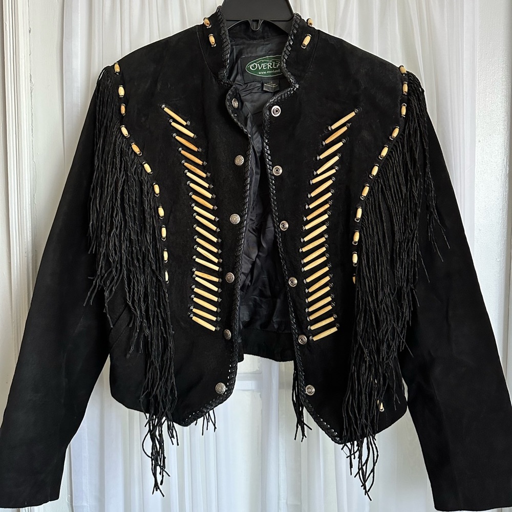 Overland Cropped Leather/Suede Western Style Jacket